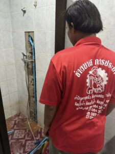 ซ่อมท่อประปารั่วในผนัง